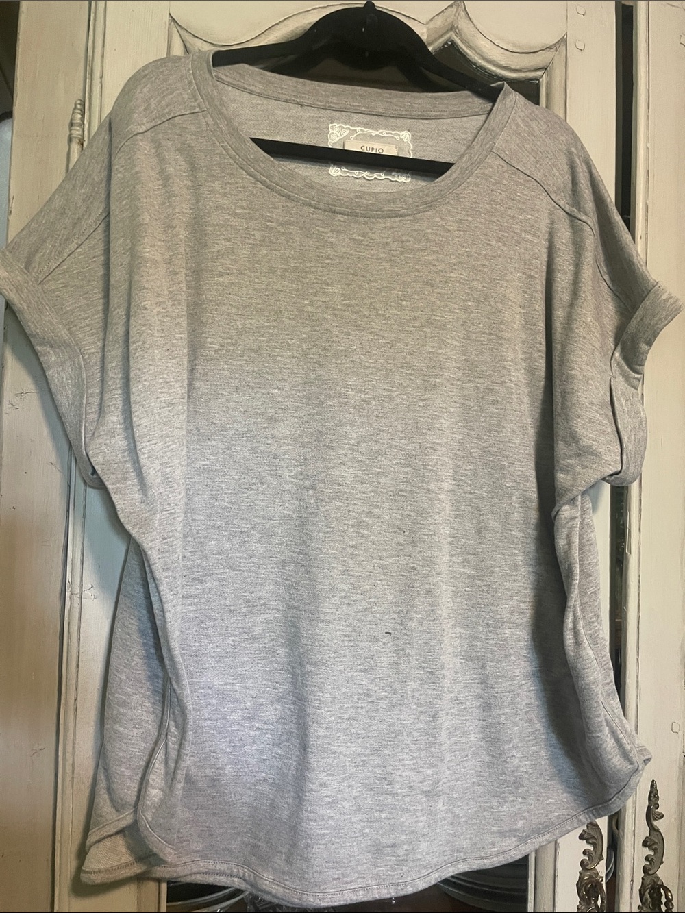 New Never Worn-Cupio Heather Gray Relaxed Short Sleeve Sweatshirt
